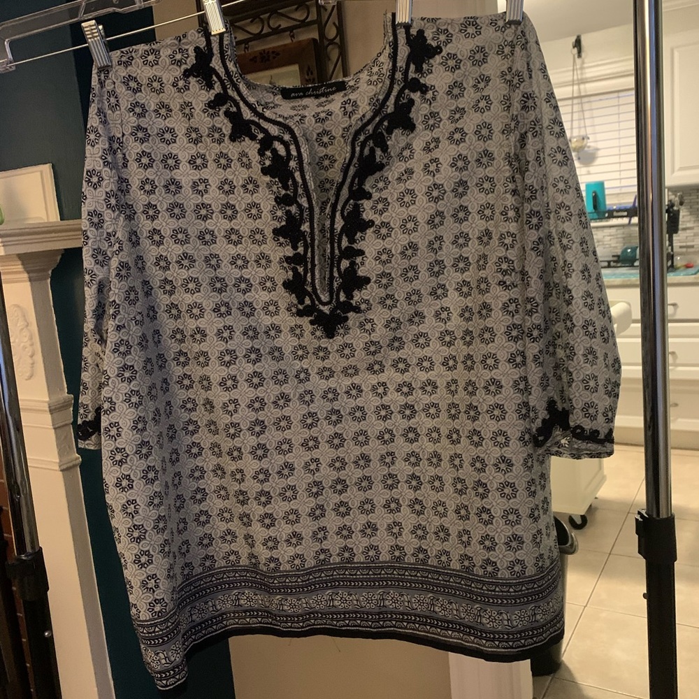 Ava Christine embroidered boho blouse 2x